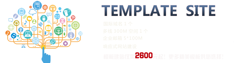 TEMPLATE SITE;國(guó)際域名1個(gè)、多線(xiàn)300M空間1個(gè)、企業(yè)郵箱5*100M、響應(yīng)式網(wǎng)站建設(shè)、模板建站僅需2600元起！更多精美模板供您選擇！